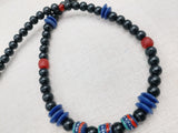 African Necklace Men Jewelry Black Red Blue Ethnic Africa