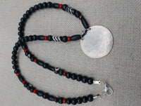 Women's Tribal Silver Black Red Beaded Ethnic Pendant Statement Jewelry