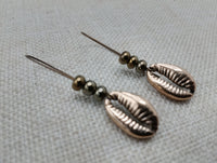Cowrie Earrings Antique Gold Beaded Long Women Jewelry