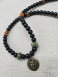 Lion Necklace Beaded Jewelry Men Gift for Him Charm Pendant  Handmade