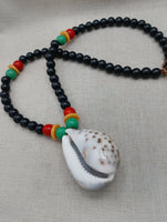 African Cowrie Shell Necklace Whole Jewelry Large Beaded Rasta Black Men