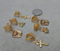 Gold Hair Jewelry Accessories Locs Twist Braids Ankh Elephant