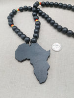 Black Africa Necklace Motherland Jewelry Handmade Wooden Black Rasta Beaded Men Large