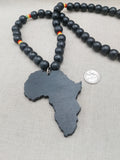 Black Africa Necklace Motherland Jewelry Handmade Wooden Black Rasta Beaded Men Large