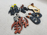 Wooden African Earringd Dankofa Gye Nyame Beaded Women Jewelry Handmade Dangle Afrocentric Set of 5