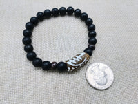 Gye Nyame Bracelets Beaded African Ghana Jewelry Unisex Black