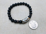 Gye Nyame Bracelets Beaded African Ghana Jewelry Unisex Black