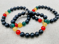 Rasta Bracelet Beaded Unisex Jewelry Stretch Handmade Statement Gift Ideas