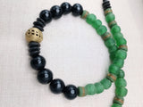 Men Necklace African Jewelry Green Black Beaded Statement Gift Ideas Ethnic