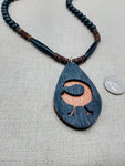 African Sankofa Bird Adinkra Wooden Black Pendant Necklace Jewelry Beaded Handmade