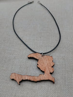Haiti Necklace Wooden Pendant Brown  Jewelry Men Beaded