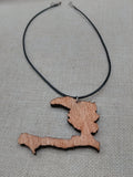 Haiti Necklace Wooden Pendant Brown  Jewelry Men Beaded