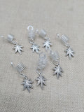 Hair Jewelry Silver Adjustable Locs Braids Twist Dreads Mary Jane Marijuana Set of 7 Necklace