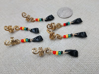 Hair Jewelry Black Power Gold Rasta Beads Locs Dreads Twist Braid Accessories Set of 6