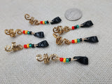 Hair Jewelry Black Power Gold Rasta Beads Locs Dreads Twist Braid Accessories Set of 6
