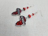 Africa Earrings Silver Red Dangle Jewelry Women Beaded Pendant