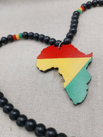 Africa Necklace Beaded Men Jewelry Ghana Rasta Red Yellow Green