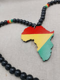 Africa Necklace Beaded Men Jewelry Ghana Rasta Red Yellow Green