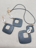 Women's Jewelry Set Black Ethnic Boho Fashion Style Statement Necklace Earrings Cowrie
