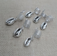 Silver Cowrie Hair Jewelry Accessories Locs, Twist, dreads, and braids
