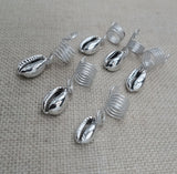 Silver Cowrie Hair Jewelry Accessories Locs, Twist, dreads, and braids
