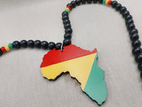 Africa Necklace Beaded Men Jewelry Ghana Rasta Red Yellow Green