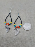 Africa Earrings Beaded Dangle Silver Jewelry Fashion Statement