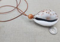 Minimalist Jewelry Cowrie Necklace Leather Cord Unisex