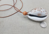 Minimalist Jewelry Cowrie Necklace Leather Cord Unisex