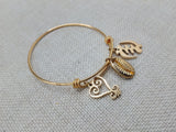 Black Women Bangle Charm Bracelet Queen Jewelry Set of 2 Sankofa Cowrie Gye Nyame Stainless Steel