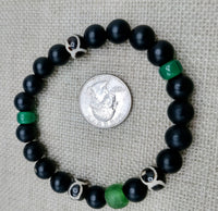 Bracelets Green Black Beaded Jewelry Ethnic Handmade Statement Gift Size 7.5 Inches