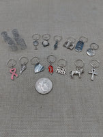 Silver Hair Jewelry Locs Dreads Accessories Set of 19 Charms Pendant Dangle
