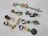 Hair Accessories Dreads Locs Ethnic Beaded Statement Brass Women Twist Green Brown