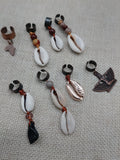 Locs Hair Jewelry Dreadlocks Twist Braids Accessories Cowrie Beads Antique Copper Handmade Men Women Set of 8