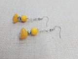 Yellow Earrings Stone Silver Dangle Drop Jewelry Handmade Women