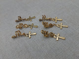 Gold Ankh Hair Jewelry Set of 6 Dangle Accessories for Braids, locs, twist
