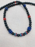 African Necklace Men Jewelry Black Red Blue Ethnic Africa