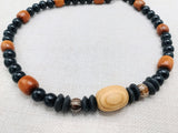 Men Necklace Black Brown Beaded Jewelry Handmade Statement Ethnic