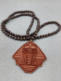 Men Necklace Wood Beaded Egyptian King Pharaoh Jewelry Gift Statement