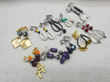 Ethnic Set of 10 Women Clip On Non Pierced Jewelry Wholesale Bulk Beaded Silver Gold