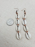 Women Cowrie Earrings Long Copper Handmade Boho Ethnic Dangle Jewelry