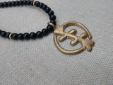 African Adinkra Gye Nyame Necklace Black Brass Jewelry Unisex