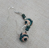 Agate Stone Earrings Green Silver Dangle Beaded Drop Women Jewelry