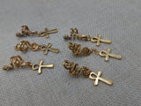 Gold Ankh Hair Jewelry Set of 6 Dangle Accessories for Braids, locs, twist