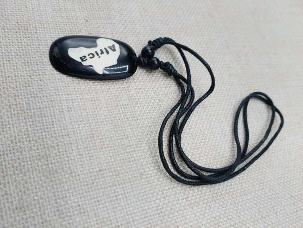 Black Africa Pendant Necklace Adjustable Unisex Jewelry