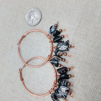 Women's Copper Earrings Dangle Beaded Elephant Hoop Jewelry Ethnic
