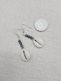 Cowrie Earrings Hematite Jewelry Women Dangle Beaded