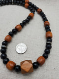 Men Necklace Jewelry Beaded Black Brown Unique Ethnic