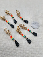 Hair Jewelry Black Power Gold Rasta Beads Locs Dreads Twist Braid Accessories Set of 6