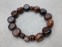 Wood Bracelet Beaded Men Jewelry Statement Wooden Stretch